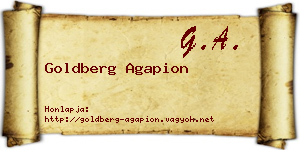Goldberg Agapion névjegykártya